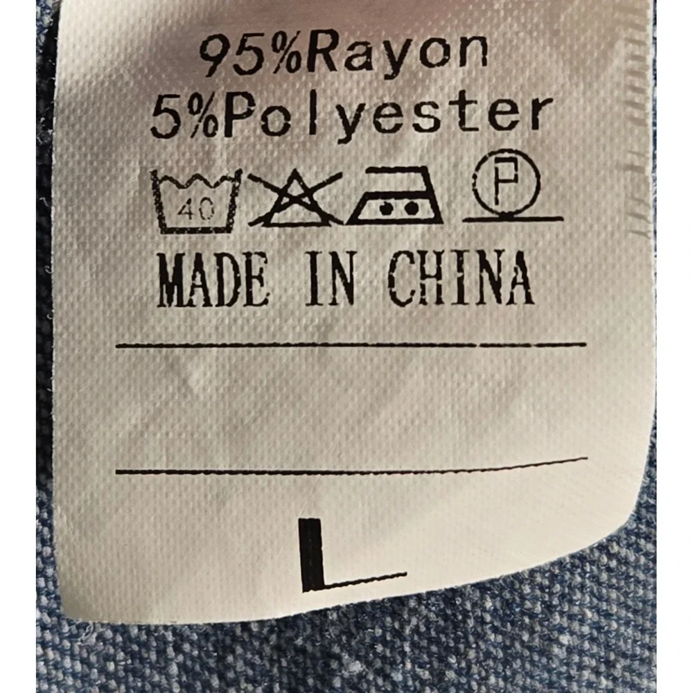 Mens Blue Denim Vest with Detachable Grey Hood Sleeveless Trucker Jacket Large